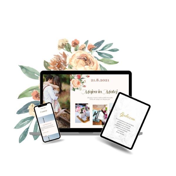 Primer romantična poročna spletna stran